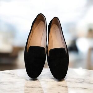 Antonio Melani Black Suede Designer Loafer Shoe  Size US 8 Preowned.